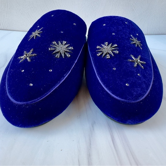 White House Black Market Blaire Star Slides in Ultraviolet Velvet Wm 11 Men’s 9 - Picture 6 of 11